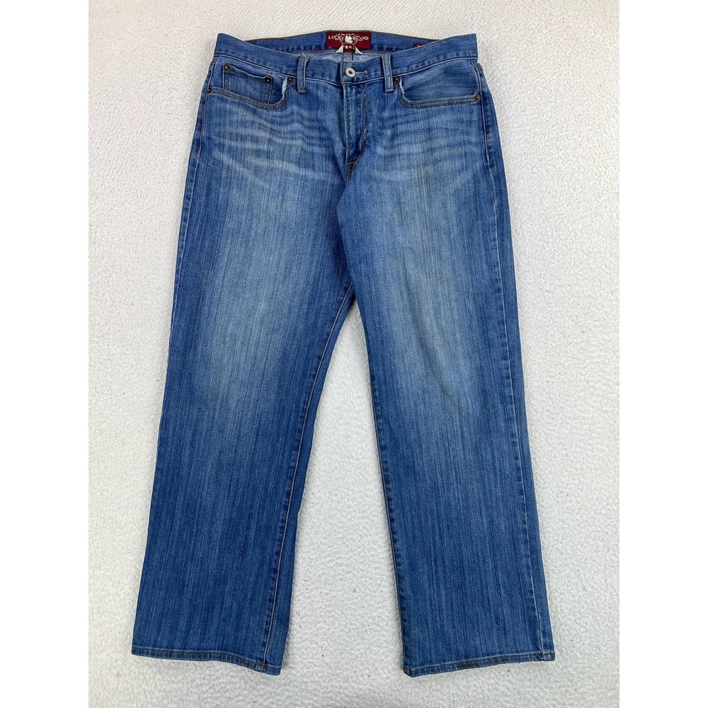 Lucky Brand 361 Vintage Straight Jeans Mens 34x30 Blue Med Wash Denim Pants